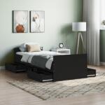 vidaXL fekete ágykeret fej- és lábtámlával 75 x 190 cm (3203818)