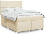 vidaXL krémszínű szövet rugós ágy matraccal 160 x 200 cm (3292837)