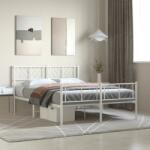 vidaXL fehér fém ágykeret fej- és lábtámlával 120x200 cm (372244)