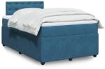 vidaXL kék bársony rugós ágy matraccal 120 x 190 cm (3287702)