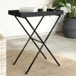 vidaXL fekete összecsukható polyrattan tálcaasztal 65 x 40 x 75 cm (365127)
