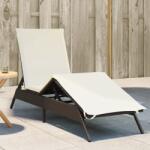 vidaXL barna polyrattan napozóágy párnával (4002702)