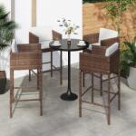 vidaXL 4 db barna polyrattan bárszék párnákkal (316659)