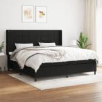 vidaXL fekete szövet rugós ágy matraccal 200 x 200 cm (3127991)