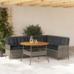 vidaXL 2 részes szürke polyrattan kerti kanapészett párnákkal (3262092)