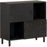 vidaXL fekete tömör mangófa tálalószekrény 80 x 33 x 75 cm (356846) - vidaxl