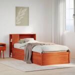 vidaXL viaszbarna tömör fenyőfa ágy matrac nélkül 90 x 190 cm (3323439)