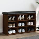 vidaXL barna tölgy színű szerelt fa cipőtároló pad 82 x 32 x 50 cm (835109) - vidaxl