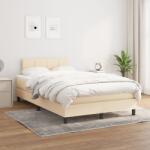 vidaXL krémszínű szövet rugós ágy matraccal 120 x 200 cm (3140046)