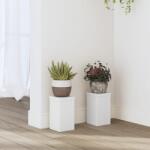 vidaXL 2 db fehér szerelt fa növénytartó állvány 10 x 10 x 18 cm (852879) - vidaxl