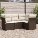 vidaXL 4 részes barna polyrattan kerti ülőgarnitúra párnákkal (3249422)