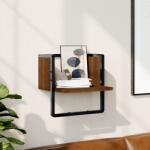 vidaXL barna tölgyszínű fali polc rúddal 30x25x30 cm (836282) - vidaxl