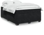 vidaXL fekete bársony rugós ágy matraccal 140 x 190 cm (3285283)