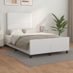 vidaXL fehér műbőr ágykeret fejtámlával 120 x 200 cm (3125440)