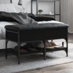 vidaXL fekete szerelt fa cipőtároló pad 82 x 42 x 45 cm (835192)