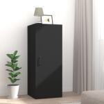 vidaXL fekete szerelt fa faliszekrény 34, 5 x 34 x 90 cm (812439) - vidaxl