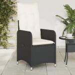 vidaXL fekete polyrattan dönthető kerti szék párnával (365680)