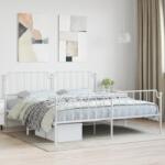 vidaXL fehér fém ágykeret fej- és lábtámlával 200 x 200 cm (373961)