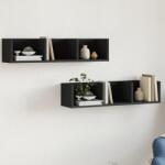 vidaXL 2 db fekete szerelt fa faliszekrény 75x18x16, 5 cm (840432)