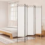 vidaXL fehér 5 paneles paraván 200x200 cm szövet (350154)