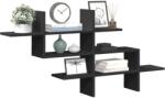 vidaXL fekete szerelt fa fali polc 124, 5 x 18 x 60, 5 cm (853264) - vidaxl