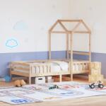 vidaXL tömör fenyőfa ágykeret tetővel 80 x 200 cm (3282162) - vidaxl