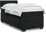 vidaXL fekete bársony rugós ágy matraccal 90 x 200 cm (3288518)