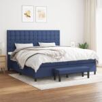 vidaXL kék szövet rugós ágy matraccal 200 x 200 cm (3136947)