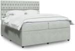 vidaXL világosszürke bársony rugós ágy matraccal 200x200 cm (3294736)