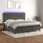 vidaXL sötétszürke bársony rugós és LED-es ágy matraccal 200x200 cm (3136264)