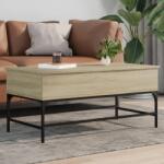 vidaXL sonoma tölgy szerelt fa és fém dohányzóasztal 100x50x45 cm (845397)