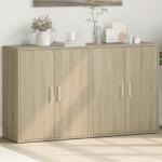 vidaXL 2 db sonoma tölgy színű szerelt fa tálalószekrény 60x31x70 cm (3276541)