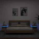 vidaXL 2 db sonoma tölgy éjjeliszekrény LED-fényekkel 40x39x48, 5 cm (836789)