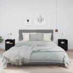 vidaXL 2 db fekete tömör fenyőfa éjjeliszekrény 40 x 34 x 55 cm (818324)