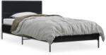 vidaXL fekete szerelt fa és fém ágykeret 90 x 200 cm (845517)
