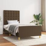 vidaXL sötétbarna szövet ágykeret matrac nélkül 100x200 cm (3125360)