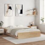 vidaXL sonoma tölgy színű szerelt fa ágykeret fiókokkal 150 x 200 cm (3207268)