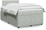 vidaXL világosszürke bársony rugós ágy matraccal 120 x 190 cm (3289980)