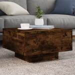 vidaXL füstös tölgy színű dohányzóasztal LED-lámpákkal 55 x 55 x 31 cm (836578)