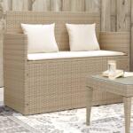 vidaXL bézs polyrattan kerti pad párnákkal (365764)