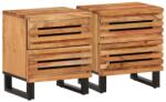 vidaXL 2 db tömör akácfa éjjeliszekrény 40 x 34 x 46 cm (377429)