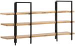 vidaXL 3 szintes tömör mangófa könyvespolc 160 x 31 x 80 cm (286604)