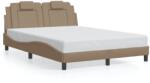 vidaXL cappuccino színű műbőr ágykeret fejtámlával 120x200 cm (3208086)
