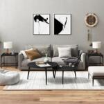 vidaXL 2 db fekete szerelt fa kisasztal 40 x 40 x 35 cm (819403)