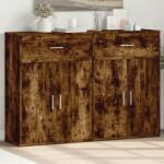 vidaXL 2 db füstös tölgy színű szerelt fa tálalószekrény 60x30x84 cm (3276599)