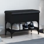 vidaXL fekete szerelt fa cipőtároló pad 62 x 32 x 45 cm (835167)