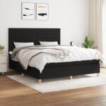 vidaXL fekete szövet rugós ágy matraccal 160x200 cm (3142427)