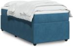 vidaXL sötétkék bársony rugós ágy matraccal 100 x 200 cm (3285624)