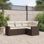 vidaXL 4 részes barna polyrattan kerti ülőgarnitúra párnákkal (3218903)