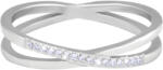 Troli Inel dublu fin din oțel cu zirconiu transparent Silver 54 mm